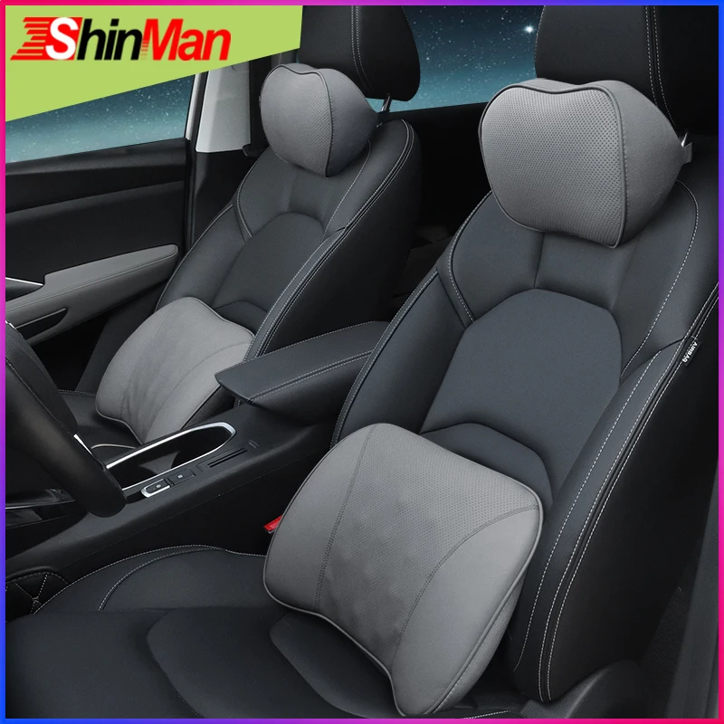 ShinMan Car pillow For Audi A3 8P A4 B7 B8 A6 C6 A8 TT Q7 Q3 Lumbar back cushion Leather seat support Neck pillows | Автомобили и