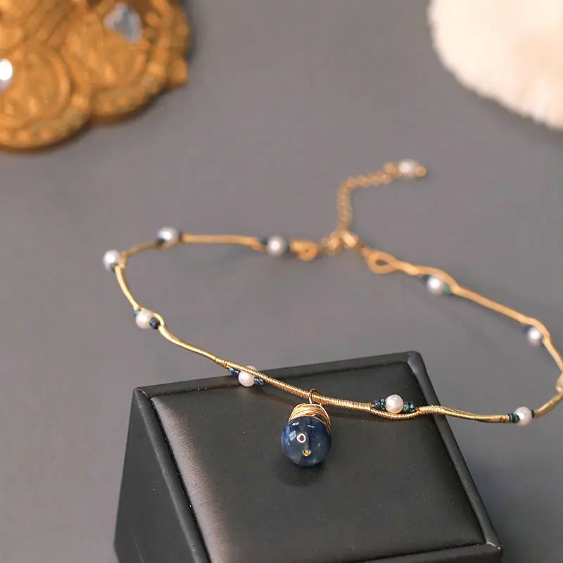 Ожерелье-чокер женское SINZRY ручной работы из натурального пресноводного жемчуга |