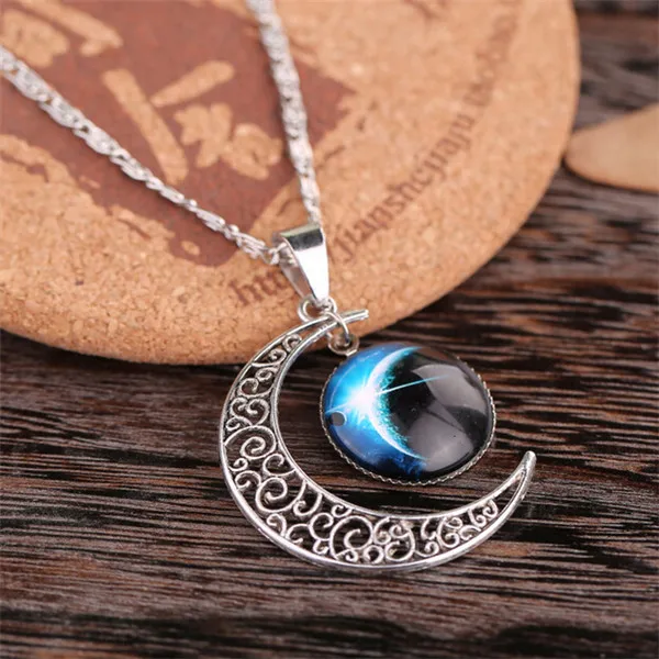 Ожерелья и кулоны для женщин темперамент кулон в форме полумесяца ожерелья с