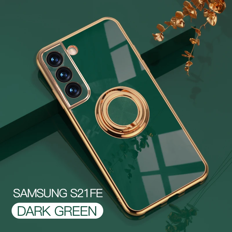 

[Темно-зеленый] подходит для Samsung S21 мобильный телефон case S21 Uitra/ Pro кольцевой магнитный автомобильный защитный чехол с тонким отверстием