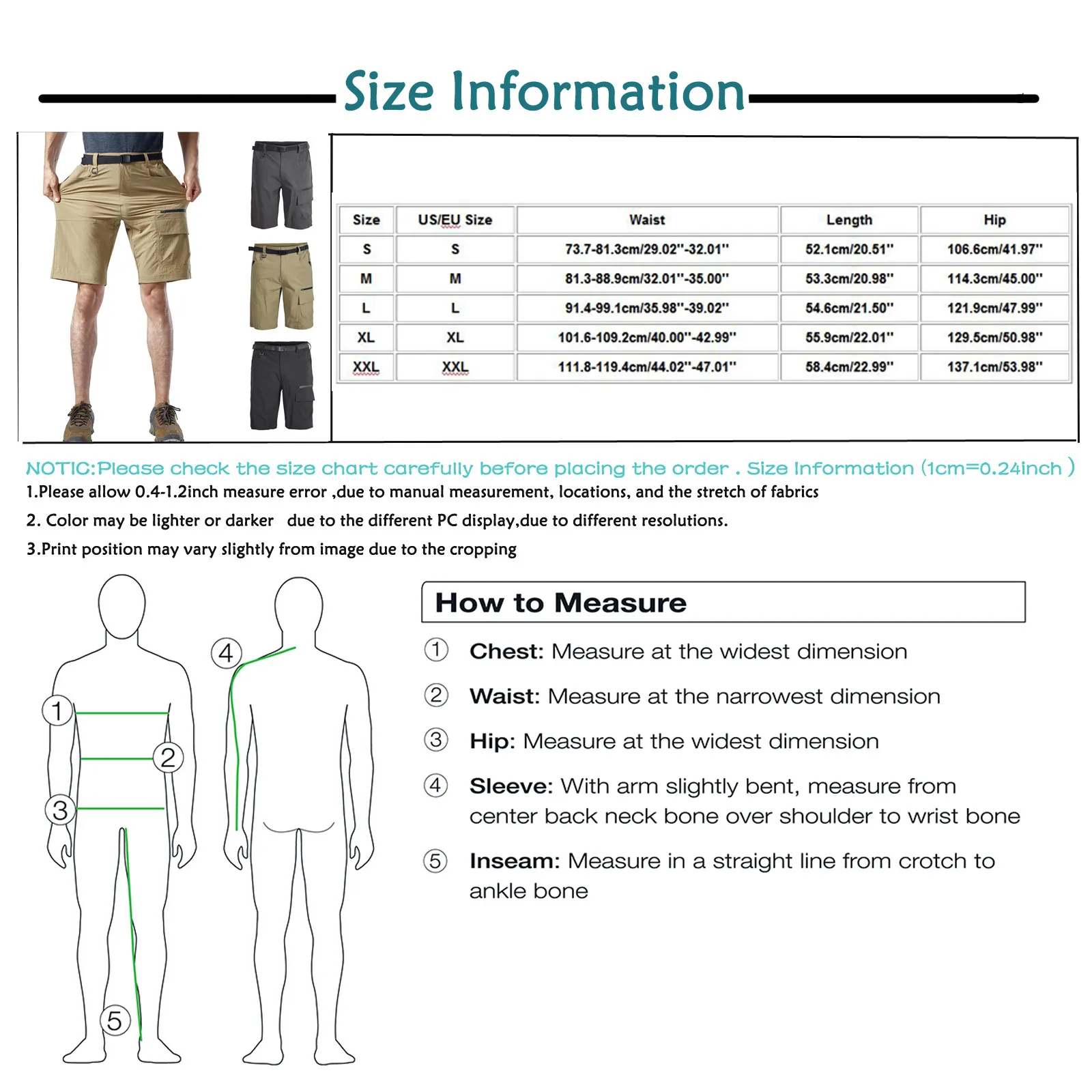 

Large Size Stretch Shorts Summer Hiking Multi-pocket Quick-drying Sports Shorts Pantalones Cortos De Hombre Pantalon Hombre