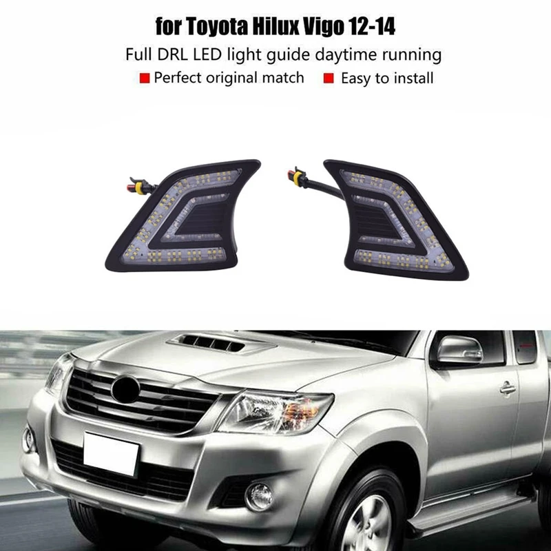 

Для Toyota Hilux Vigo 2012-2014 пара передсветодиодный ных ДХО дневных ходовых противотумансветильник р