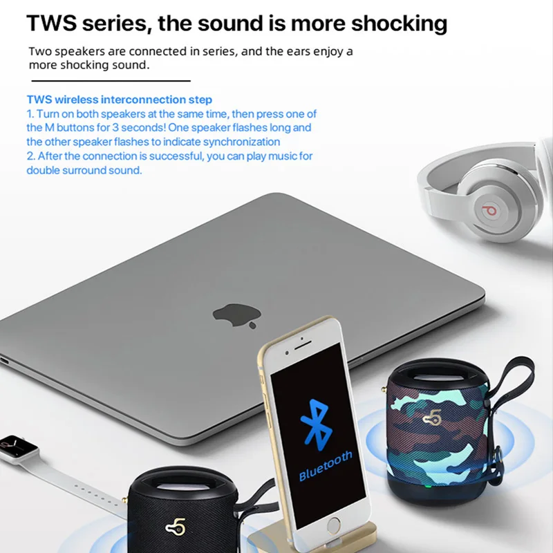 Bluetooth-Колонка портативная с присоской Bluetooth 5 0 | Электроника