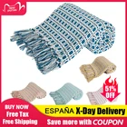 Одеяло вязаное 130x150, мягкое покрывало розового цвета для кровати, дивана, для путешествий, ТВ, роскошный Декор для дома, скандинавский серый, желтый