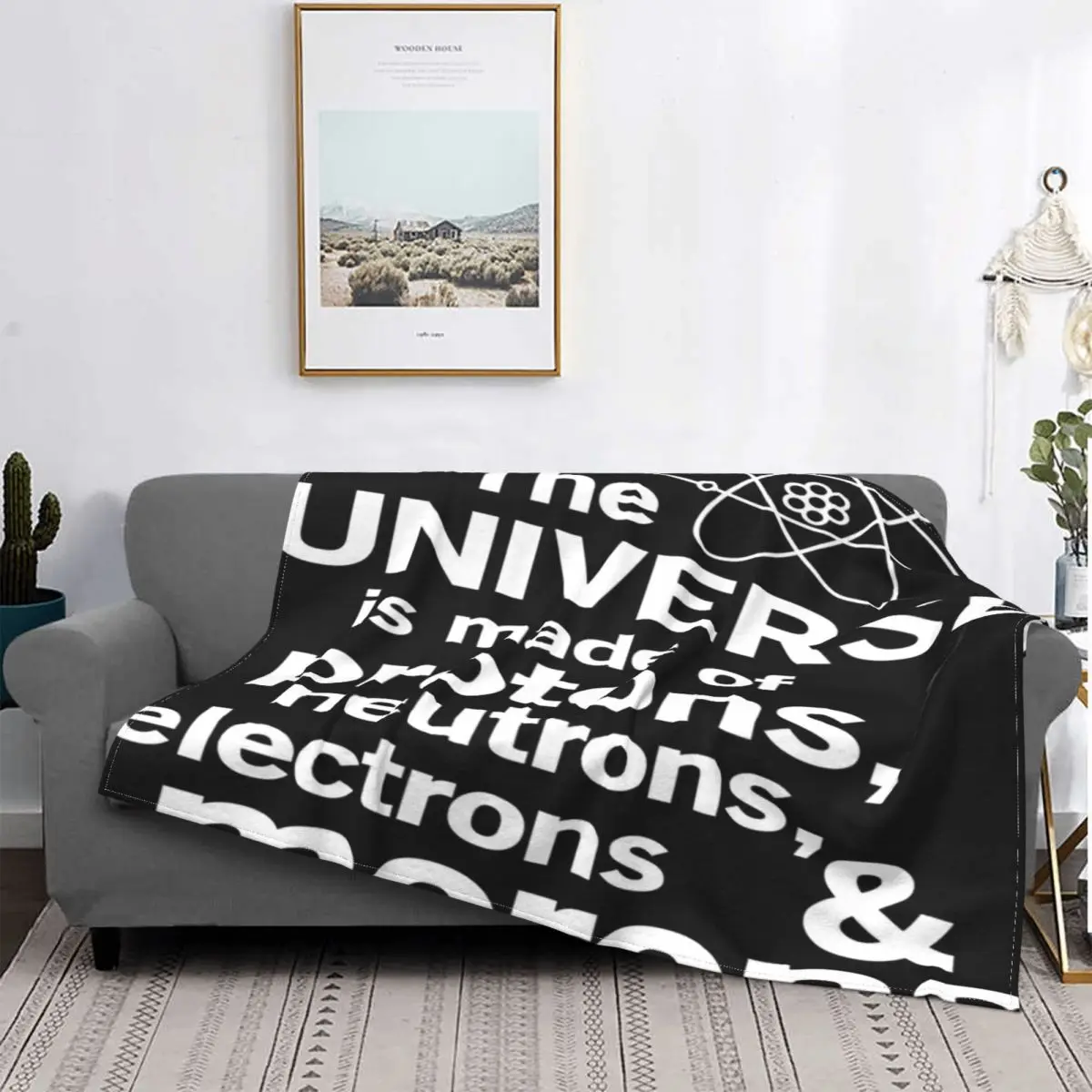 

El universo está hecho de protones, manta, colcha, cama, edredón a cuadros, funda de sofá, Sudadera con capucha, manta pickick