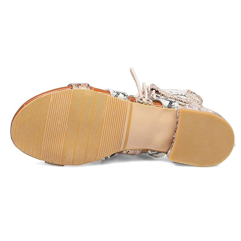 

Summer Gladiator Women Ankle Boots Fashion Ladies Hollow Snake White Orane Back Zipper Sexy Cross Strap Woman Flat Shoes MO76