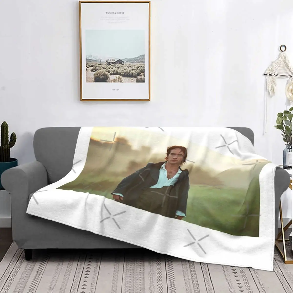

Mr Darcy-2 mantas para cama, manta de playa a cuadros de muselina, colcha de lana y colcha