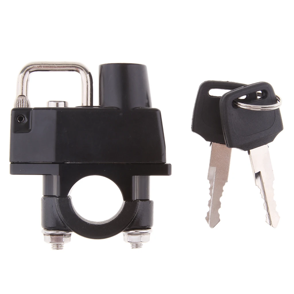 Черный Универсальный мотоцикл шлем замок и 2 клавиши Набор для 7/8 - Цена: 606,23 руб.