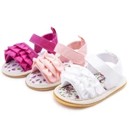 infant baby girl shoes toddler flats sandals premium soft rubber sole anti slip summer flower lace crib first walker shoes