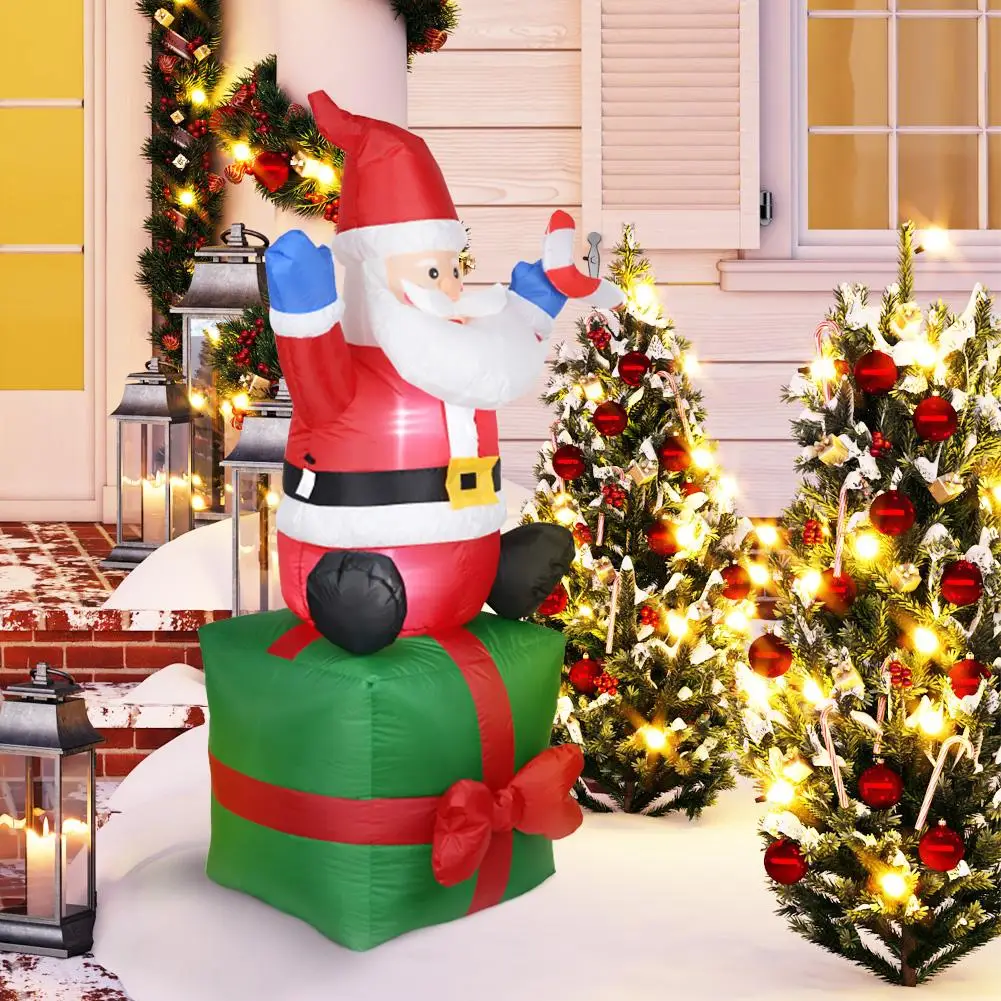 

1,8 м надувной Санта-Клаус, рождественские украшения для улицы, Рождество, Новогодняя вечеринка, для дома, магазина, двора, сада, украшение, ви...
