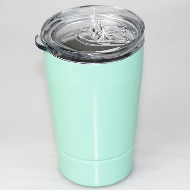 12/20oz Stemless Кофе кружка винный стакан Портативный вакуумная термоизолированная кофейная чашка нержавеющая стальная кружка для путешествий с крышкой и соломой