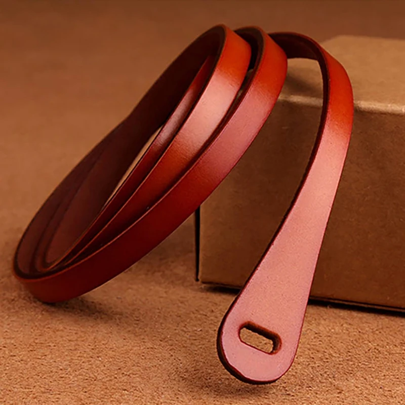 

Women Leather Skinny Belt for Dress, Fashion PU Thin Waist Belt