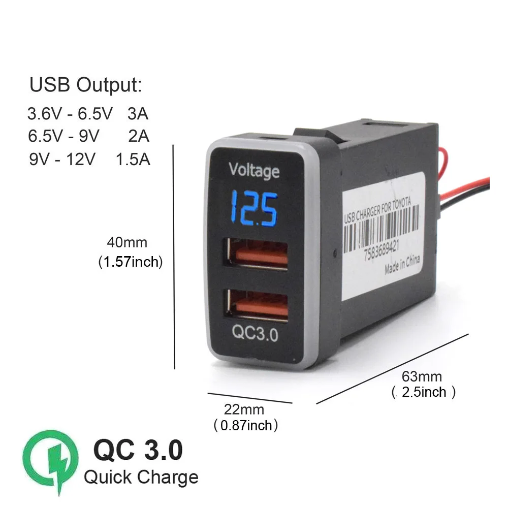 Автомобильное зарядное устройство XCGaoon QC3.0 Quickcharge двойной USB-адаптер для телефона