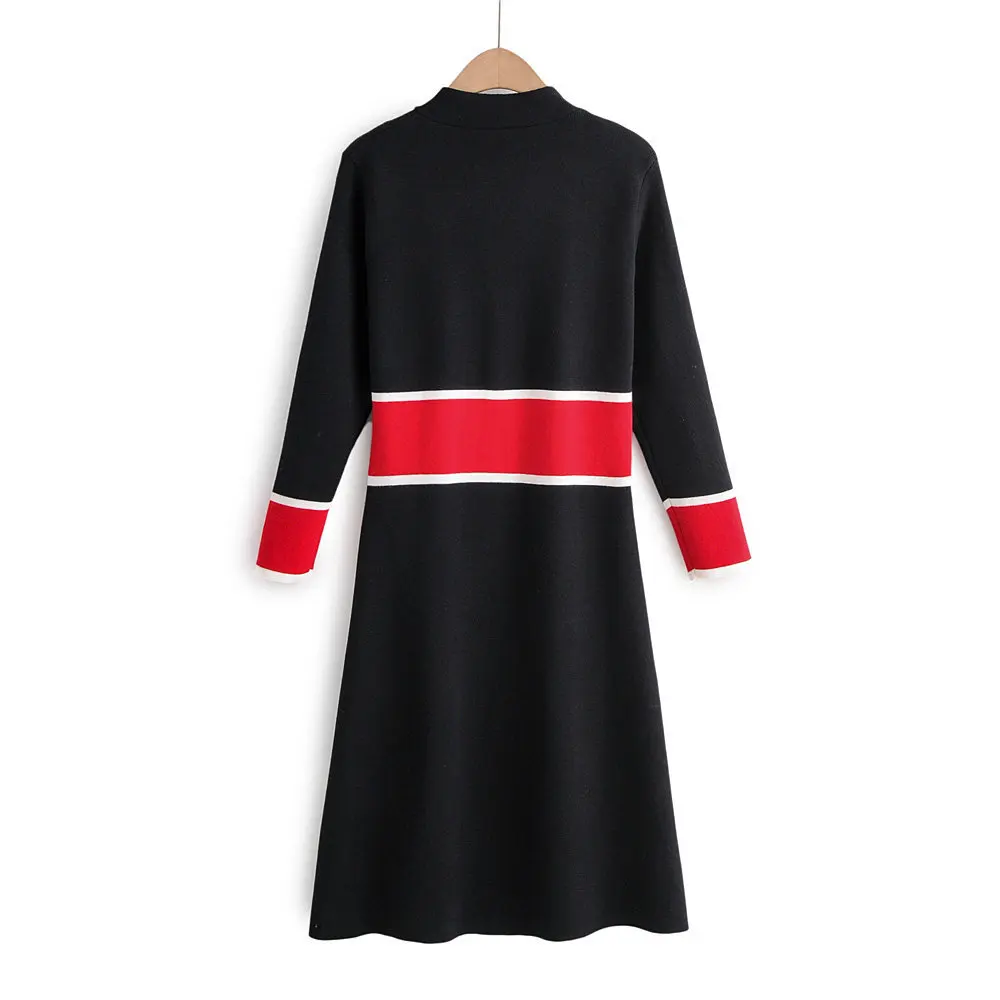 Женское эластичное вязаное платье с v-образным вырезом популярного цвета Pachwrok