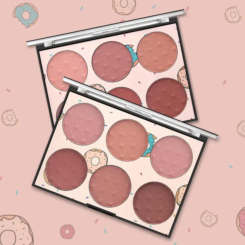 

Miss Rose Six-Color Blush Natural Long-Lasting Face Contour Bronzer Makeup Disk