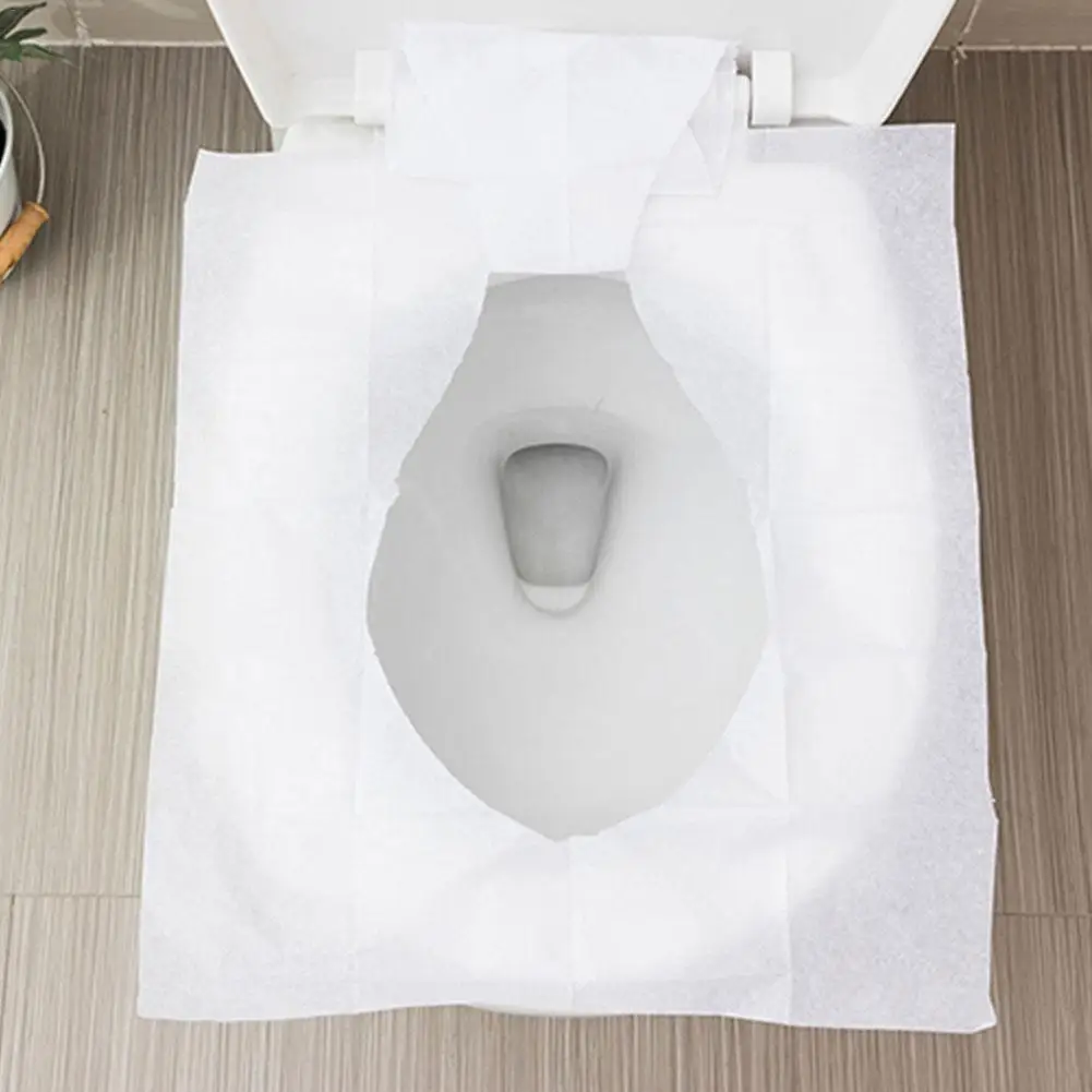 Новинка 10 шт./упак. ПЭ каверы для ободка унитаза крышка Туалет Бумага коврик