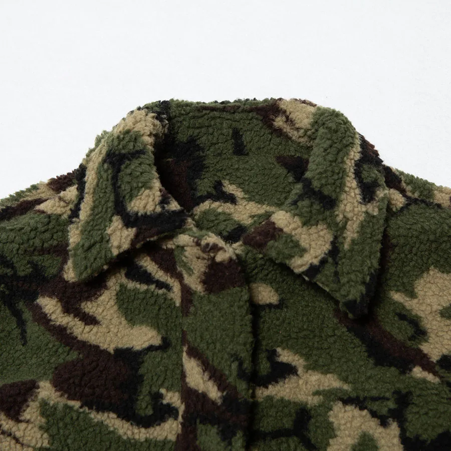 

Camouflage Lamb Fleece Jacket Coat Women Fall Winter Long Sleeve Zipper Fur Streetwear Outerwear Camo Jackets