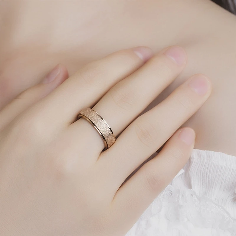 

Fashion Stainless Steel Spinner Ring Sand Blast Finish Stress Relief Adult Kids Toy GXMB