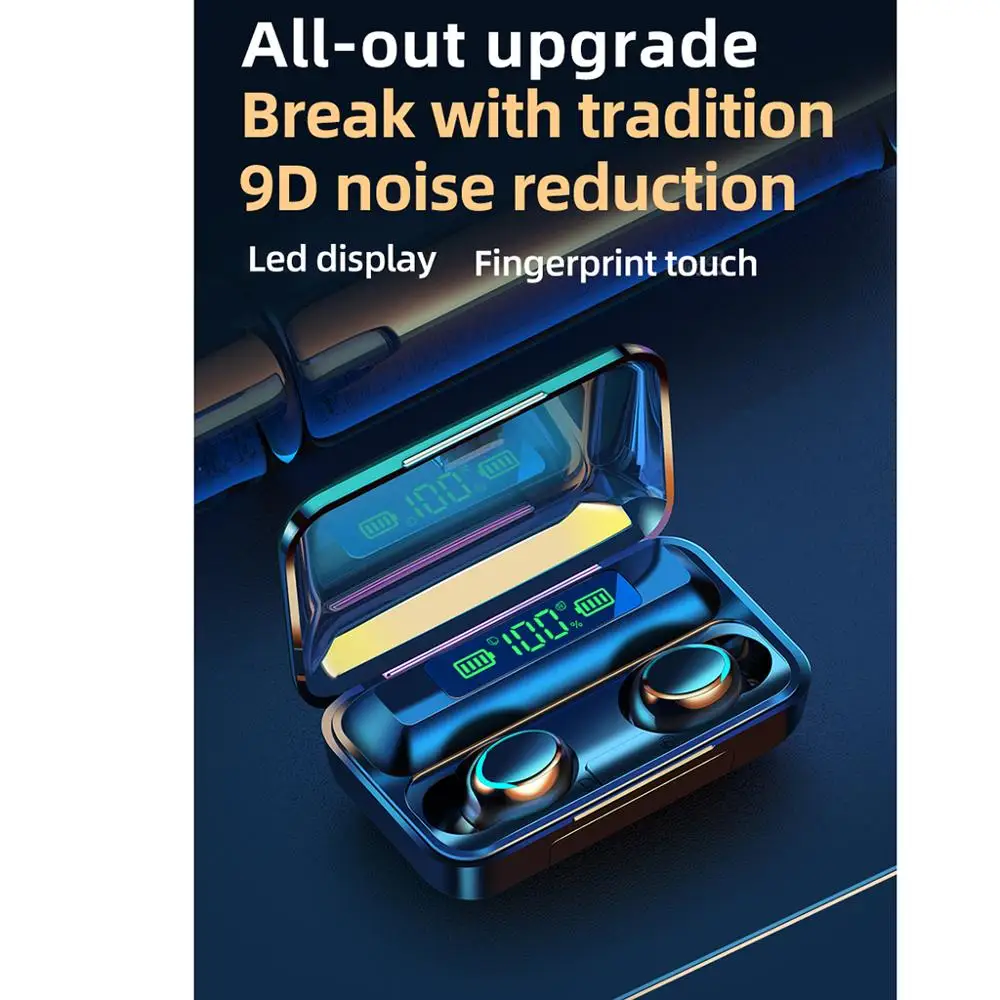 

NEW Wireless Sports Waterproof Earbuds F9-10 F9-5 F9 TWS Bluetooth 5.0 Earphones Wireless Earphone Headsets&Mic Charging Case