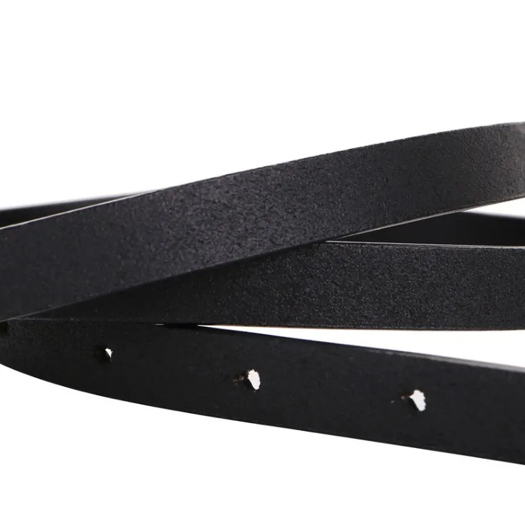 Ремень женский тонкий из натуральной воловьей кожи модный дизайнерский пояс с