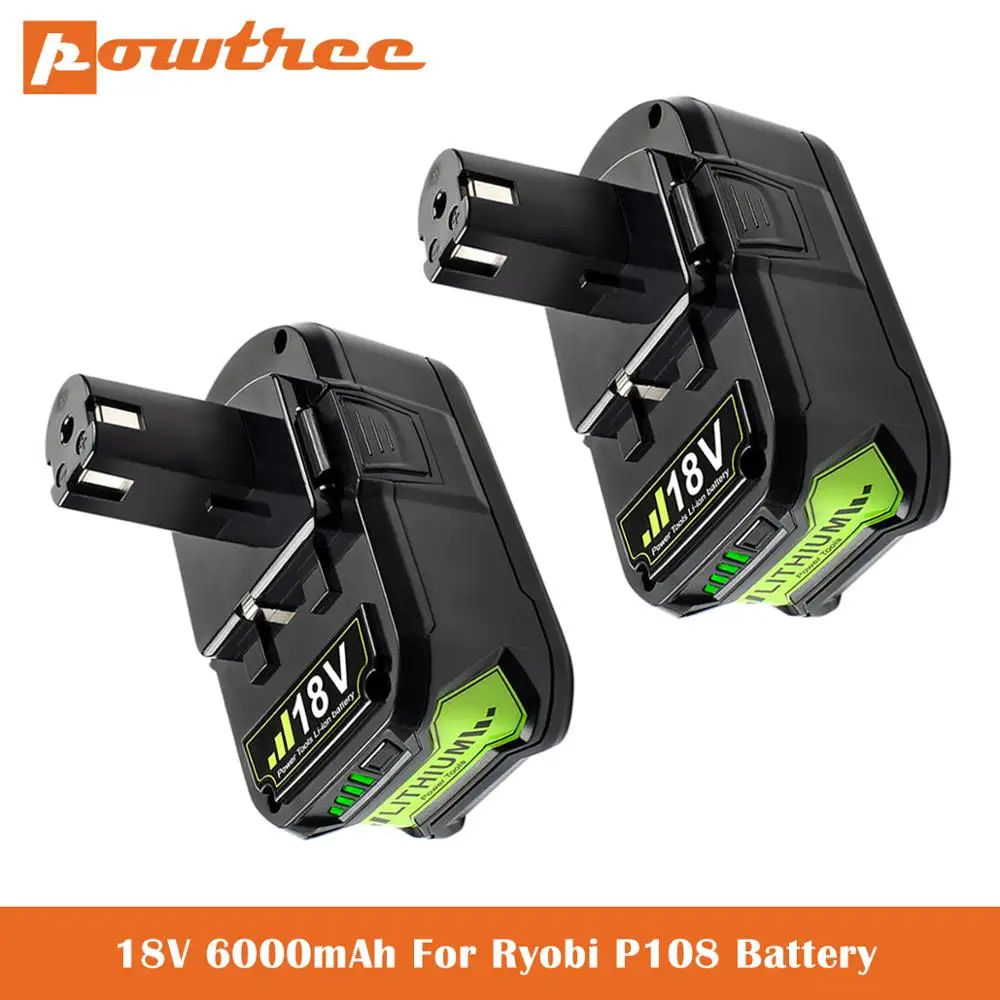 6 0 Ач 18 в сменная батарея для Ryobi В литиевая P108 P102 P103 P104 P105 P109 + беспроводной