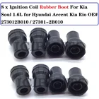 Новый колпачок свечи зажигания Разъем катушка зажигания резиновая насадка для Kia Soul 1,6 л для Hyundai Accent Kia Rio OE #273012B01027301-2B010