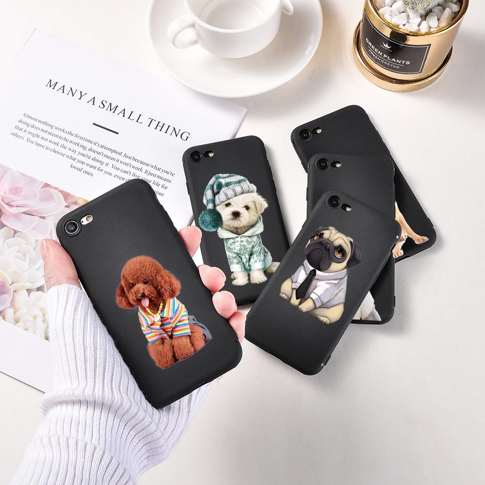 Чехол для iPhone X Xs Max XR 11 Pro с рисунком милой собаки чехлы 8 7 6 6S Plus мягкий чехол из ТПУ