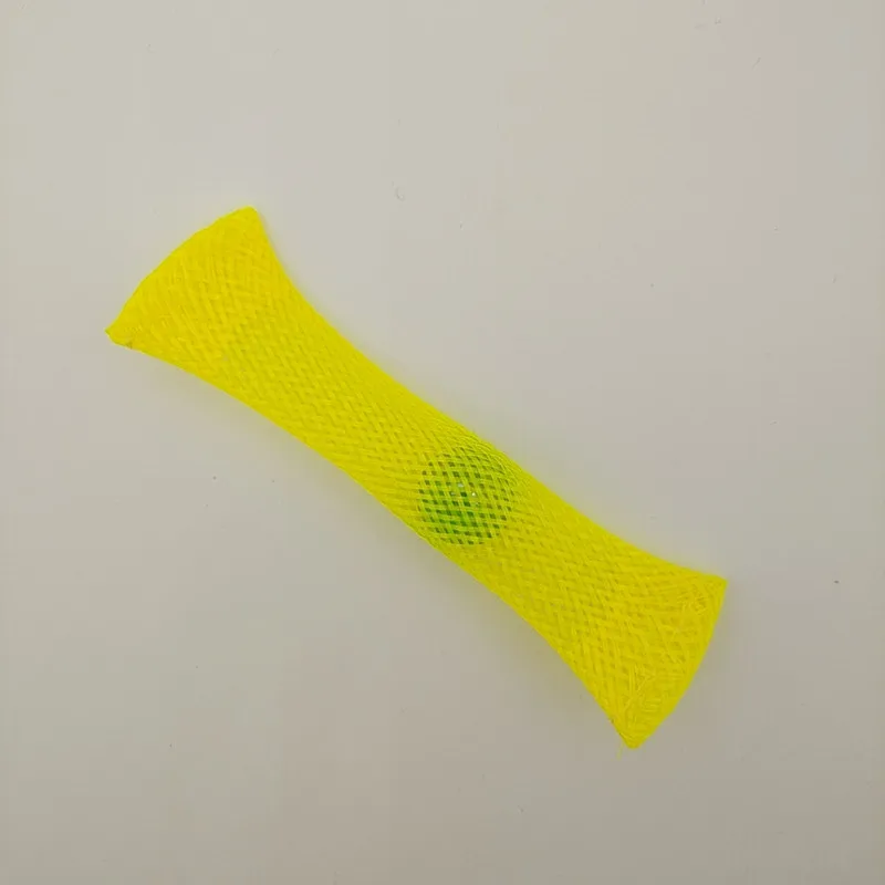 yellow Трубка из сетчатой ткани с шариками аутистический СДВГ тревожность терапия сжимающая вентиляционные игрушки снятие стресса рука игрушка Непоседа - Цвет: yellow