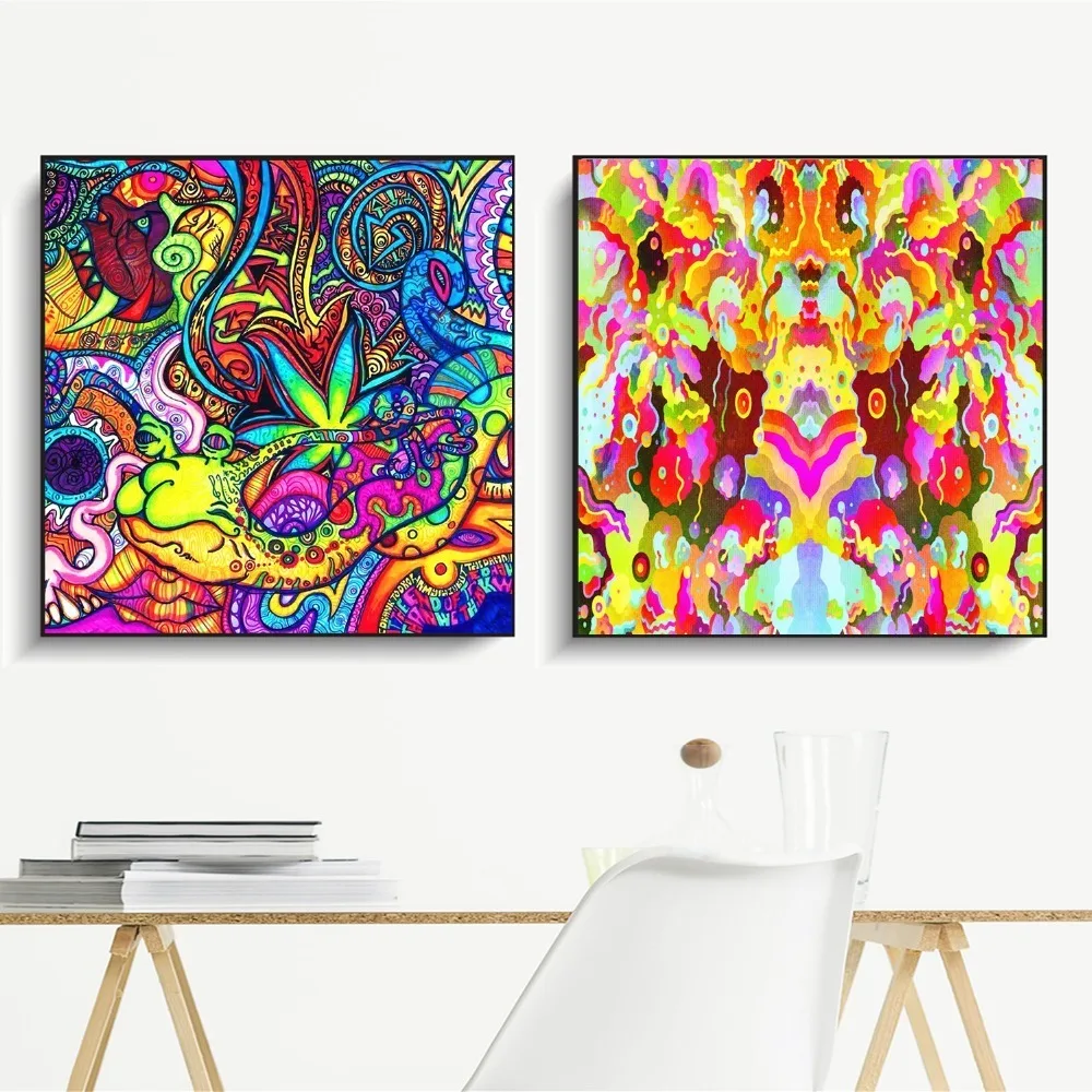 Психоделический красочный художественный постер принты картина маслом на