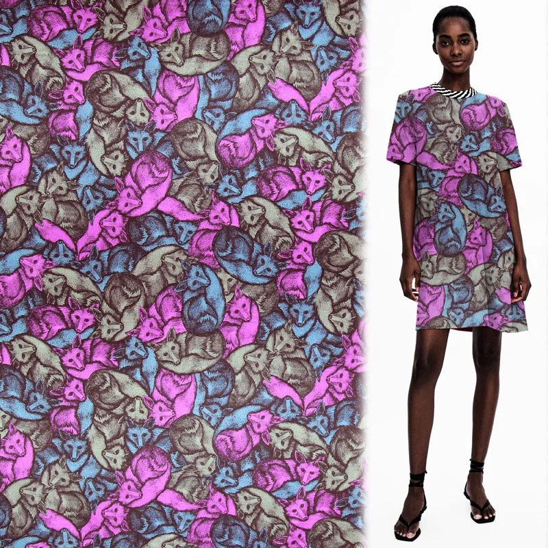 

Animal design silk cotton satin fabric smoothly silk cotton blended fabric 140cm width,SCT688