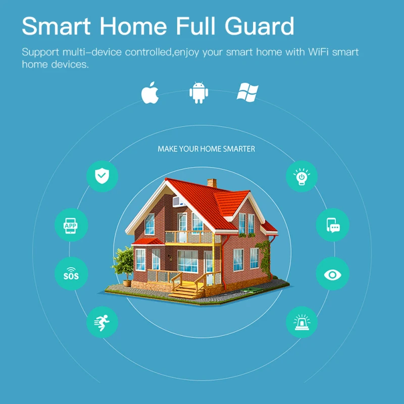 

Tuya ZigBee Smart Window Door Gate Sensor Detector Home Security Alarm System for Alexa Google High Quality Home Control