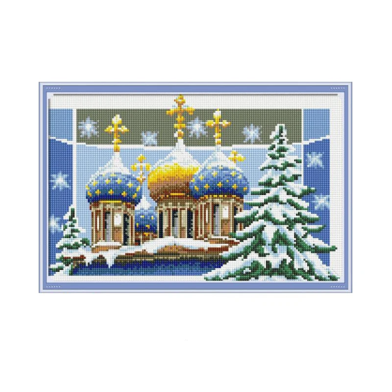 Рождественский замок алмазная живопись полная картина квадратная 5D Вышивка