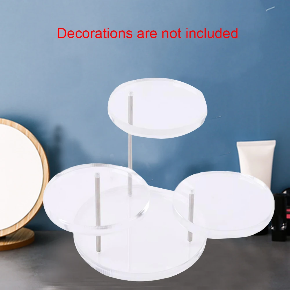 3 Layers Necklace Acrylic Holder Jewelry Display Earring Ring Practical Round Plate Home Easy Clean Bracelet Stand Pendant Shelf | Украшения