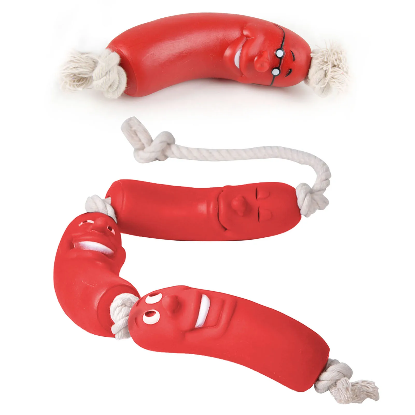 1/3 раздел Красный Колбаса Собака молярная укус игрушки силиконовые стресса