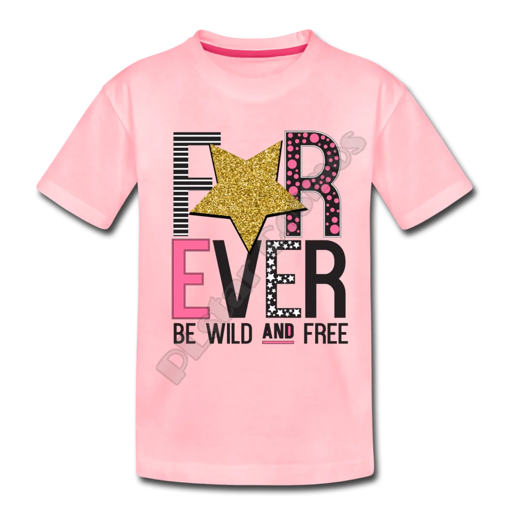 

Forever Be Wild And Free Cartoon Kids T-Shirt 3D All Over Printed Kids t shirts Boy For Girl Funny Animal Summer Short Sleeve