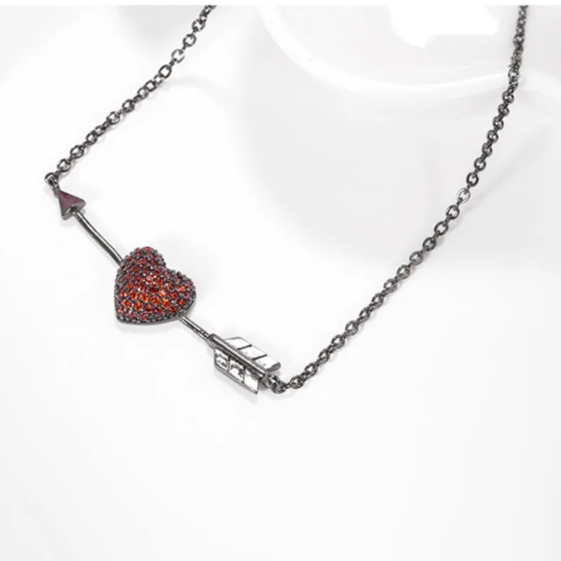 

Romantic Cupid's Arrow Love Pendant Necklace Top Quality Copper Zircon Charm Couples Gift Best Wedding Jewelry For Woman Girls