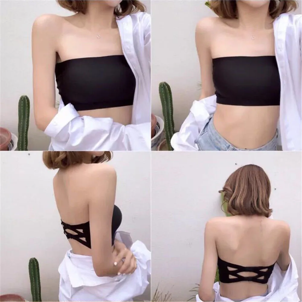 

New One Piece Seamless Tube Top Women Invisible Bra Intimates Strapless Bustier Bandeau Breathable Wrapped Chest Sexy lingerie