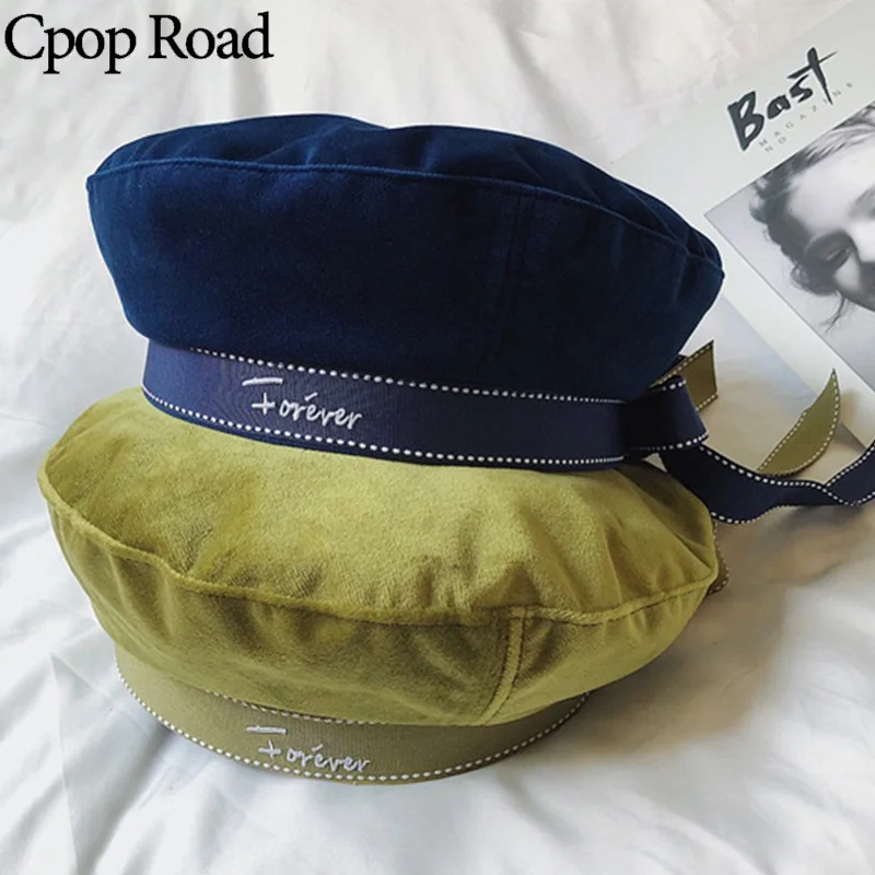 Высококачественный Бархатный берет Cpop 4 цветов новый модный элегантный