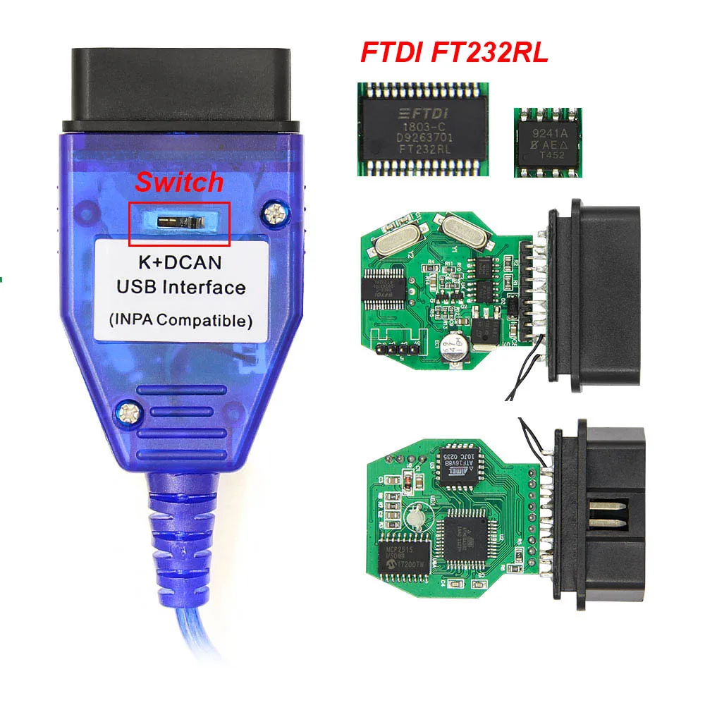 Диагностический кабель INPA K + CAN с чипом FT232RL OBD2 | Автомобили и мотоциклы