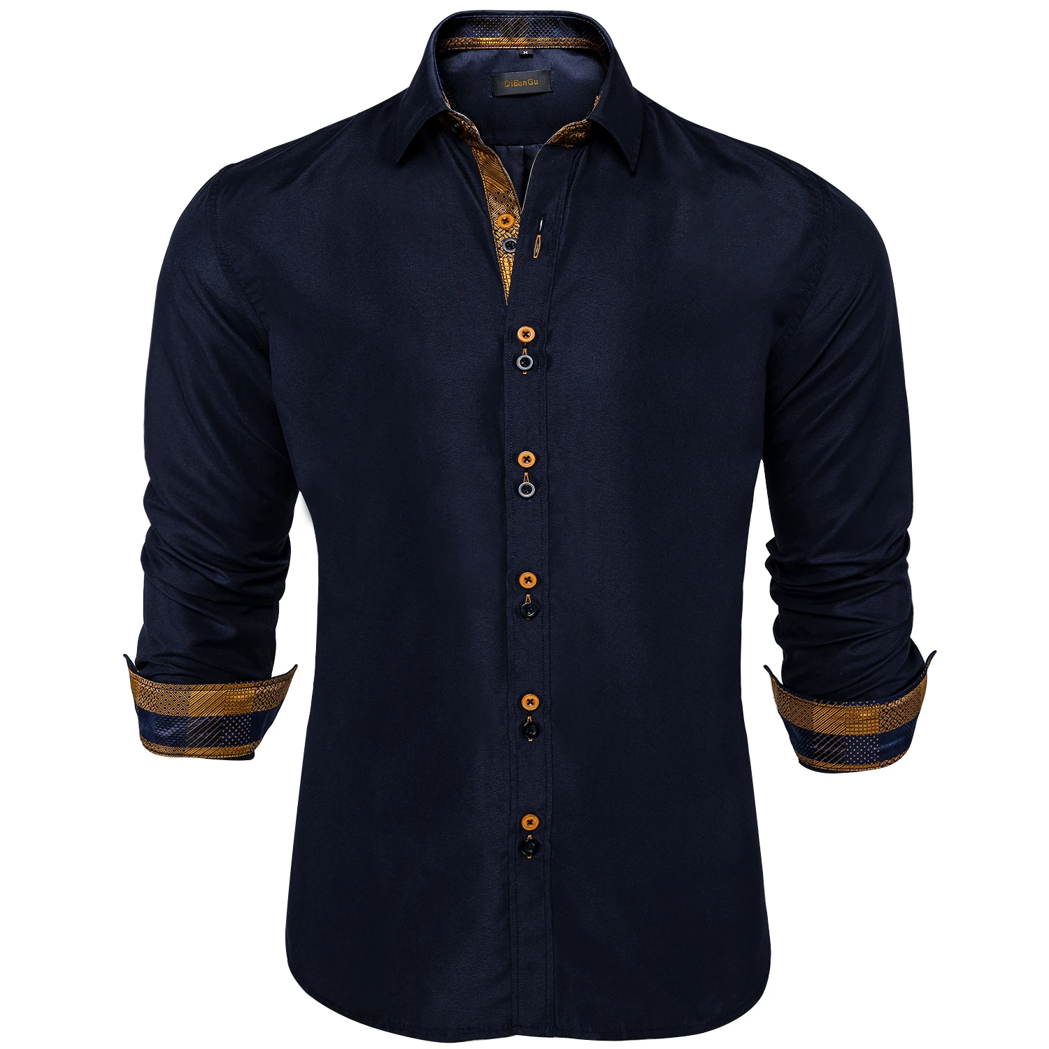 

Spring Autumn Men's Shirt Long Sleeve Cotton Paisley Button-down Collar Casual Black Shirt For Men