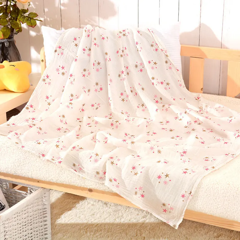 15 2pcs/set Newborn Baby Blanket Cotton Bamboo Blanket Cartoon Patterns Multi-use Infant Towel Baby Muslin Swaddle Wrap - Цвет: 15