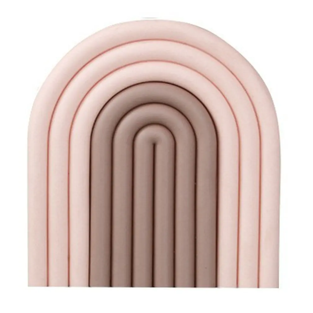 

Rainbow Silicone Coaster Home Dining Table Thermal Insulation Mat Heat Resistant Dishes Casserole Anti-scalding Mat Non-slip