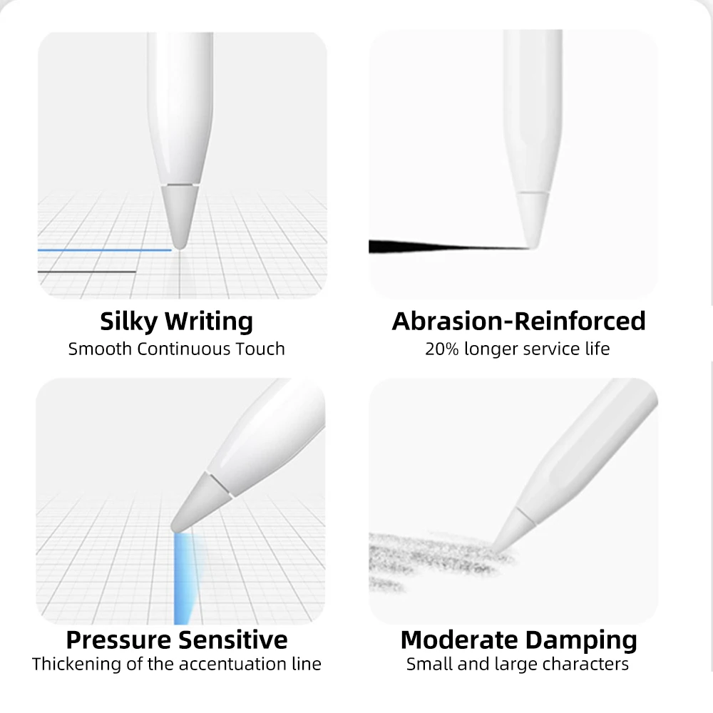 Запасной наконечник для карандаша Apple Pencil 1-го 2-го поколения с чехлом
