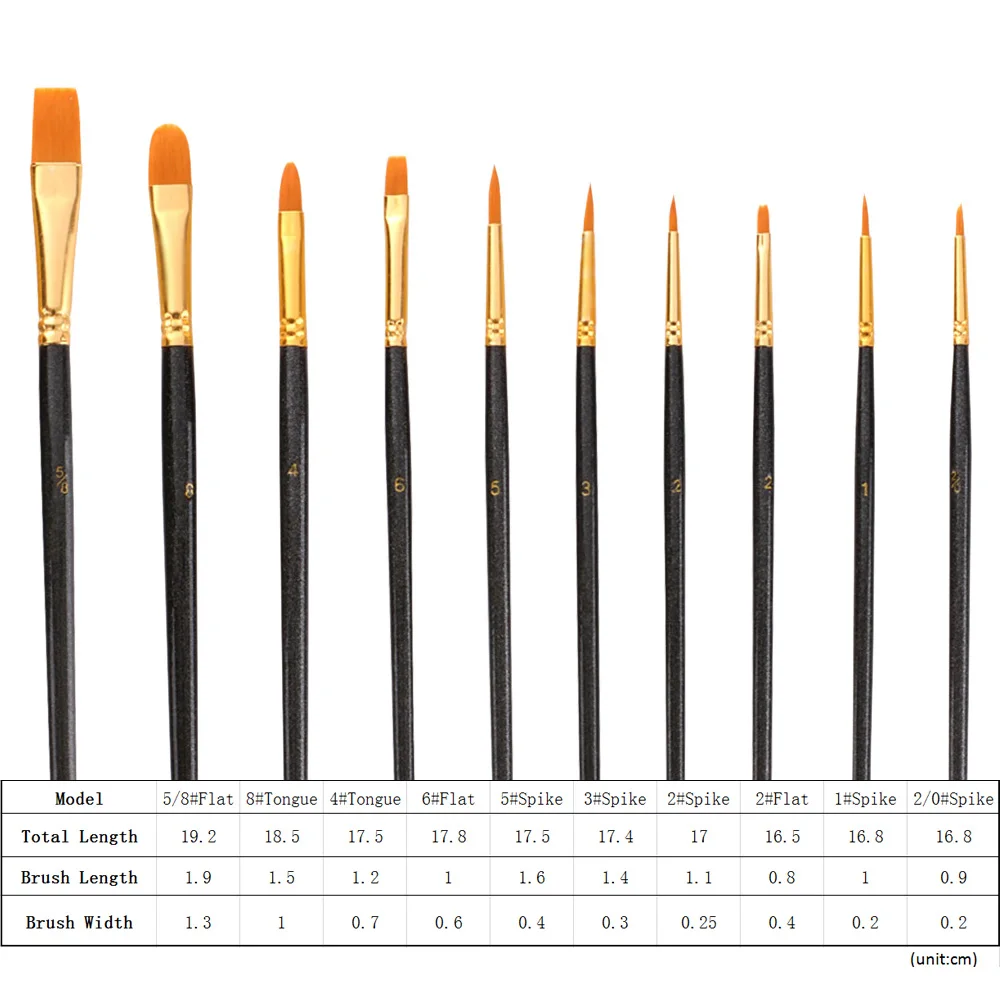 50 шт. нейлоновые кисти для краски волос набор кистей рисования художника много