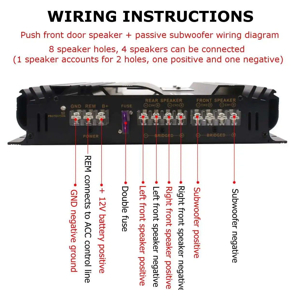 Автомобильный аудиоусилитель 4-канальный усилитель мощности стерео басовая