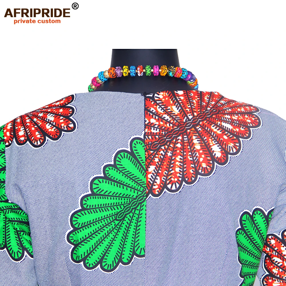 Африканские платья для женщин AFRIPRIDE ankara платье три четверти рукав до колена женское хлопковое платье с пуговицами пояса A1825063