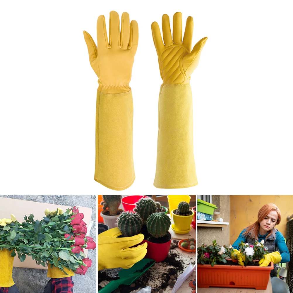 

Rose Pruning Gloves Rose Pruning Thorn & Cut Proof Long Forearm Protection Gauntlet Leather Layer Gardening Glove for Women/Men