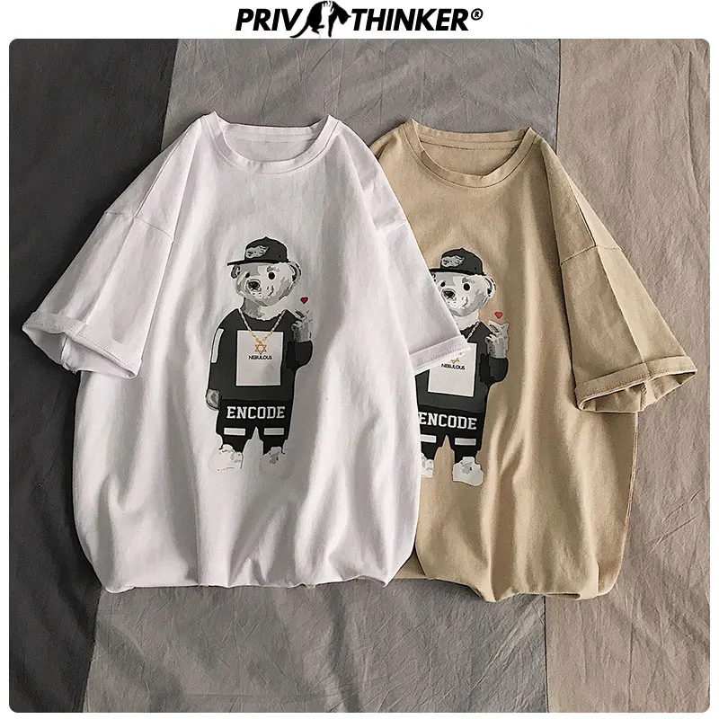 Футболка Privathinker женская летняя хлопковая свободная с принтом | Женская одежда