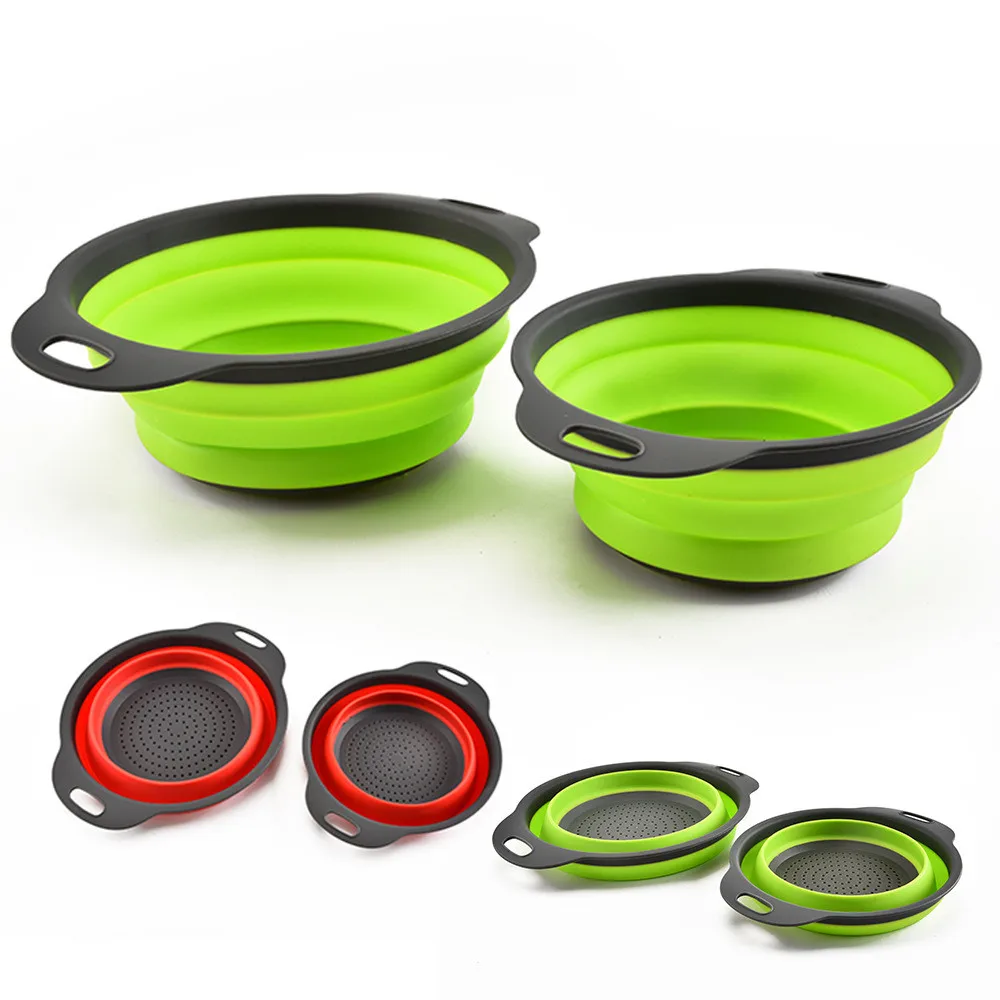 

Foldable Drain Basket Colander Fruit Vegetable Washing Basket Strainer Collapsible Drainer With Handle Kitchen Storage Tools