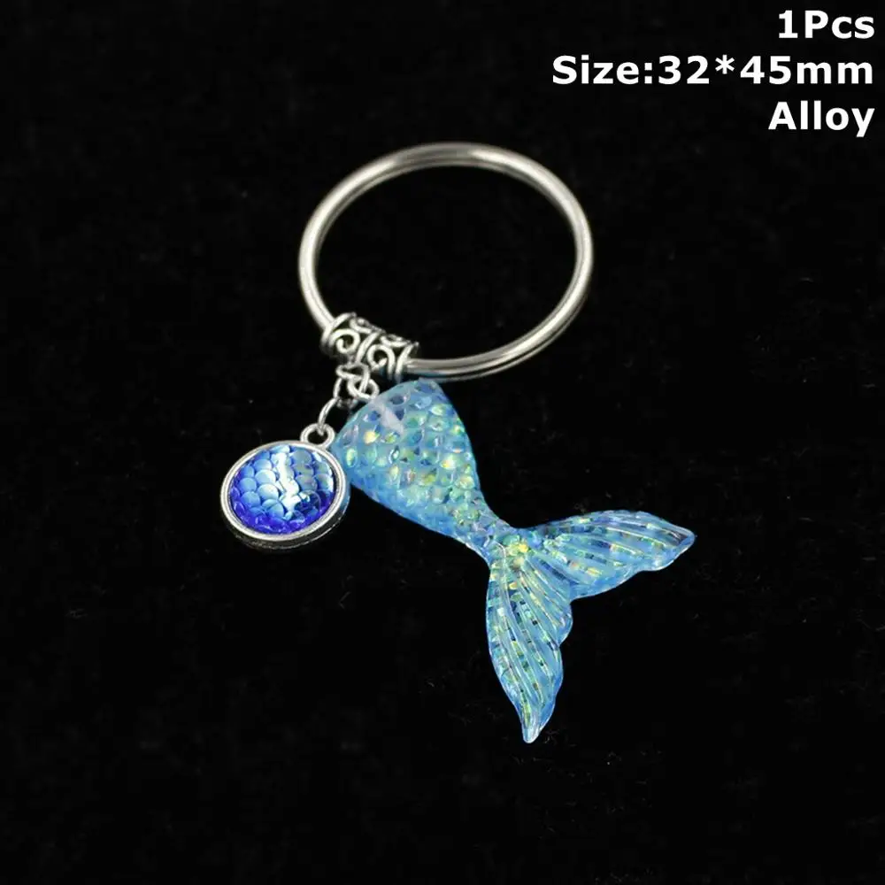 Mermaid Keychain 16 Taoup 1 шт. градиентные цвета радуги блестки маленький брелок для ключей «русалка» с днем рождения Русалка тема вечерние декор для кулоны для девочек DIY - Цвет: Mermaid Keychain 16